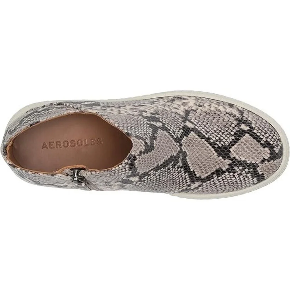 Aerosoles Zirah Shoes Womens US 8.5 Roccia Snakeskin Leather Sneakers JOBB1241